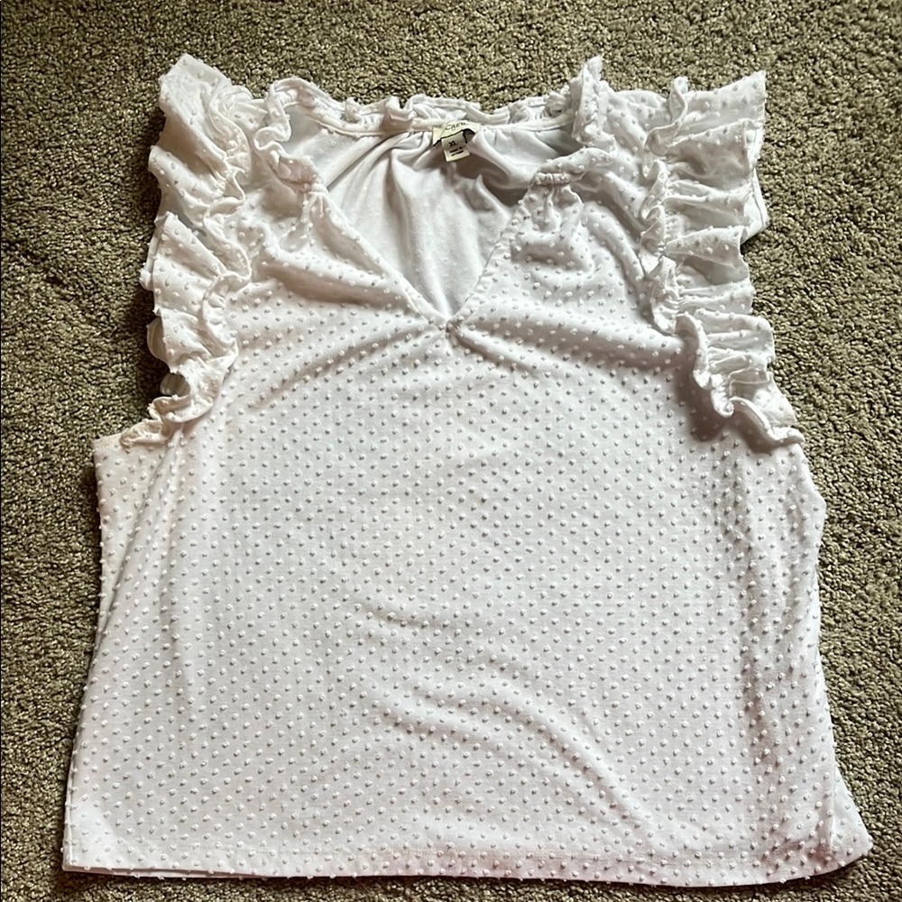 J. Crew Ivory Ruffle Blouse